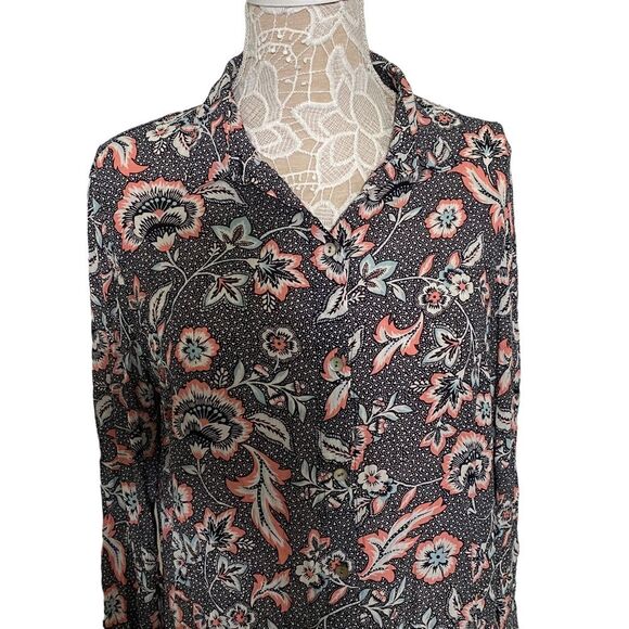 J JILL Marvelflor Women's Tunic Shirt Long Sleeve Button-Up, Size M - Picture 3 of 7